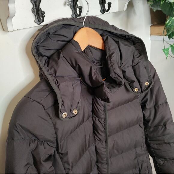 J. Crew Long 'Wintress Puffer' Jacket in Black Size Medium Petite - Picture 4 of 13